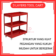 350kg Heavy Duty 3 Layers Service Cart Metal Steel Tool Cart Trolley Barang Garaj Bengkel Tools Shelf Storage Toolcart