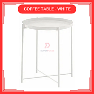 White Coffee Table Tray Table Removable Tray Top  Side Table  Coffee Table Meja Tepi Sofa Meja Kecil