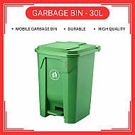 30 Liter Plastic Dustbin With Middle Plastic Pedal Tong Sampah