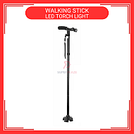 Adjustable Foldable Tongkat Cane Crutch Walking Aid Mobility Walker Stick LED Torch Light