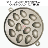 12 Telur SS Aluminium Bahulu Mould Baker Traditional Cake Mold