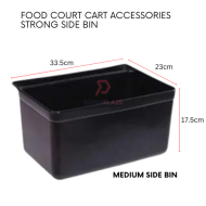Medium Side Bin Food Court Cart Accessories Dustbin Storage Case