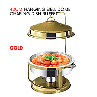 42cm Zelex Golden Dome Bell Chafing Dishes Buffet Chafer Hanging Dome Serving Set