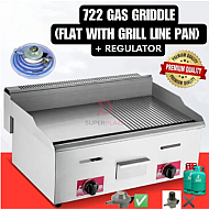 GG-722 XL Griddle Grill Stove Plus Regulator Multifunctional Commercial Gas BBQ Fry RotiCanai Western Burger
