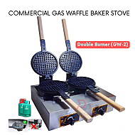 Double Burner GW2 Commercial Gas Waffle Baker Stove Portable Waffle Maker Telfon Waffle Pan