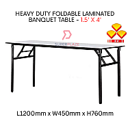 3V 1.5x4 Feet Heavy Duty Laminated Wood Top Banquet Table Folding Function Table