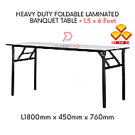 3V 1.5x6 Feet Heavy Duty Laminated Wood Top Banquet Table Folding Function Table