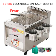8 Liters Single Stove Gas Multifunctional Cooker Gas Ventilation Deep Fryer Cooker
