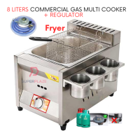 8 Liters Single Stove plus Regulator Gas Multifunctional Cooker Gas Ventilation Deep Fryer Cooker