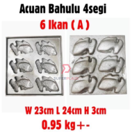 6 Ikan A SS Aluminium Bahulu Mould Baker Traditional Cake Mold