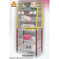 Red Mix Yellow 3V Hagze 6 Tiers Dishes Rack Multipurpose Kitchen Rack Bakery Rack