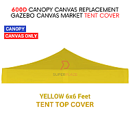 Yellow 6x6 Feet 600D Colorful Canopy Canvas Replacement Gazebo Canvas Market Tent Cover Only