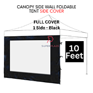 Black 10 Feet Transparent Cover Canopy Side Wall Foldable Tent Side Wall Cover Rain