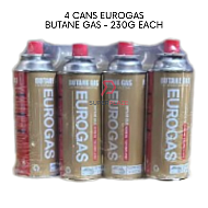 Eurogas 4 Cans Liquefied Butane Gas Cartridge Bottle Torch Tin Gas Steamboat Gas Refill 230g