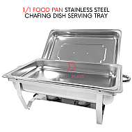 Single Full Tray Stainless Steel Chafing Dish Food Warmer Serving Tray Buffet Set