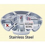 Round Middle Bowl Only Stainless Steel For 52cm Serving Dome Insert Replacement