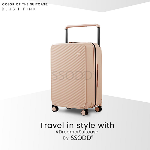 20 Inch Blush Pink 行李箱 Bagasi SSODD DREAMER SUITCASE LUGGAGE Polycarbonate Material