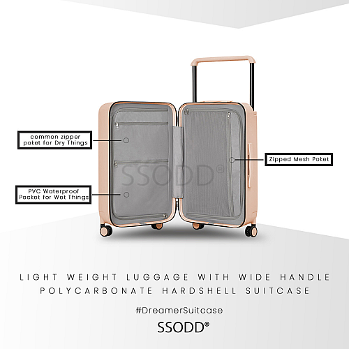 20 Inch Blush Pink 行李箱 Bagasi SSODD DREAMER SUITCASE LUGGAGE Polycarbonate Material