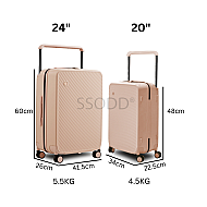 24 Inch Blush Pink Bagasi SSODD DREAMER SUITCASE LUGGAGE Polycarbonate Material 24 Inch Blush Pink Bagasi SSODD DREAMER SUITCASE LUGGAGE Polycarbonate Material