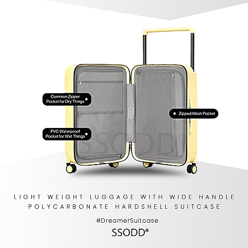 24 Inch Creamy Yellow 行李箱 Bagasi SSODD DREAMER SUITCASE LUGGAGE Polycarbonate Material 24 Inch Creamy Yellow 行李箱 Bagasi SSODD DREAMER SUITCASE LUGGAGE Polycarbonate Material