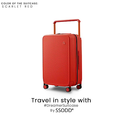 20 Inch Scarlet Red 行李箱 Bagasi SSODD DREAMER SUITCASE LUGGAGE Polycarbonate Material