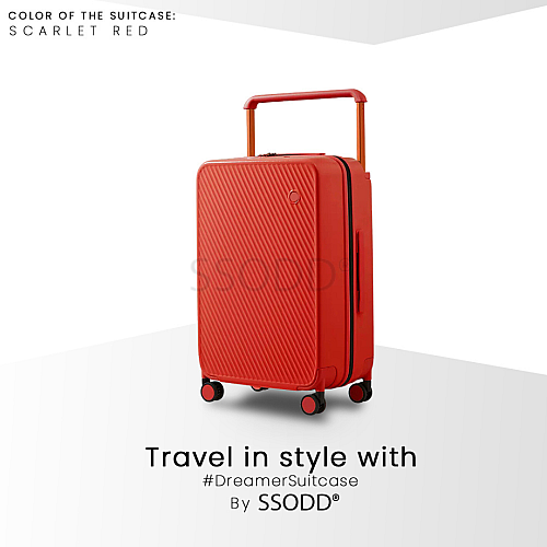 20 Inch Scarlet Red 行李箱 Bagasi SSODD DREAMER SUITCASE LUGGAGE Polycarbonate Material
