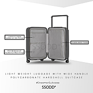 20 Inch Smokey Grey 行李箱 Bagasi SSODD DREAMER SUITCASE LUGGAGE Polycarbonate Material