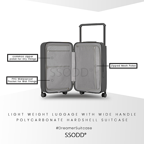 20 Inch Smokey Grey 行李箱 Bagasi SSODD DREAMER SUITCASE LUGGAGE Polycarbonate Material 20 Inch Smokey Grey 行李箱 Bagasi SSODD DREAMER SUITCASE LUGGAGE Polycarbonate Material