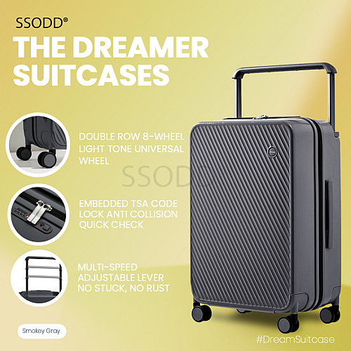 20 Inch Smokey Grey 行李箱 Bagasi SSODD DREAMER SUITCASE LUGGAGE Polycarbonate Material 20 Inch Smokey Grey 行李箱 Bagasi SSODD DREAMER SUITCASE LUGGAGE Polycarbonate Material