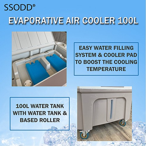 SSODD Air Cooler Evaporative 100L Penyejuk Udara SD9500