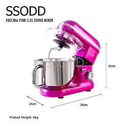 SSODD Fuchsia Pink 5.5L Stand Mixer 