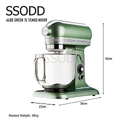 SSODD Aloe Green 7L Professional Tilt-Head Stand Mixer