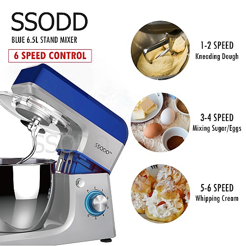 SSODD Blue 6.5L Stand Mixer