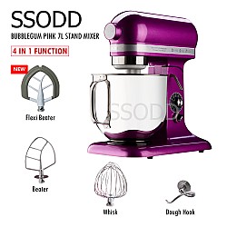 SSODD 18. Bubblegum Pink 7L Professional Tilt-Head Stand Mixer 