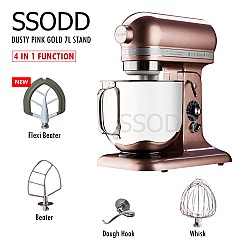 SSODD 4. Dusty Pink Gold 7L Professional Tilt-Head Stand Mixer 