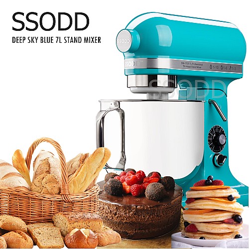 SSODD 3. Deep Sky Blue 7L Professional Tilt-Head Stand Mixer 