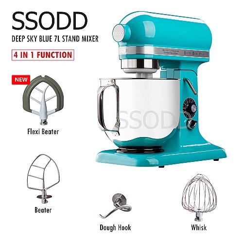 SSODD 3. Deep Sky Blue 7L Professional Tilt-Head Stand Mixer 
