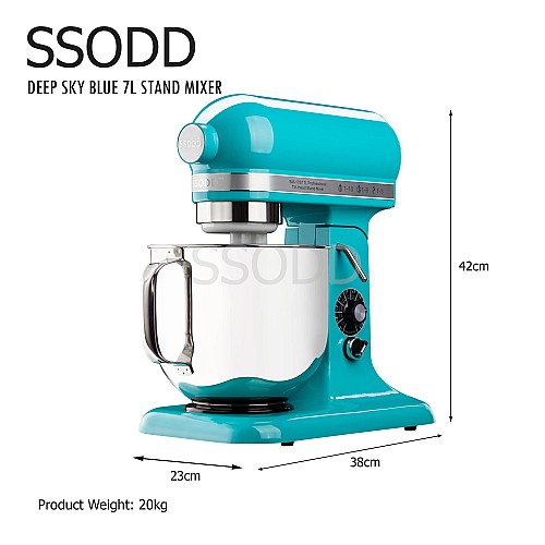 SSODD 3. Deep Sky Blue 7L Professional Tilt-Head Stand Mixer 