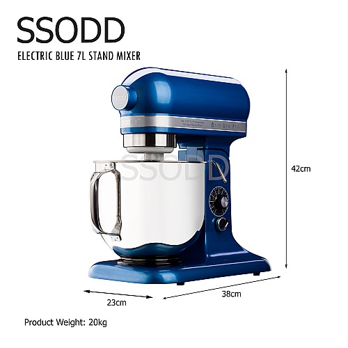 SSODD 11. Electric Blue 7L Professional Tilt-Head Stand Mixer