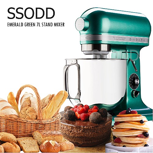 SSODD 15. Emerald Green 7L Professional Tilt-Head Stand Mixer 