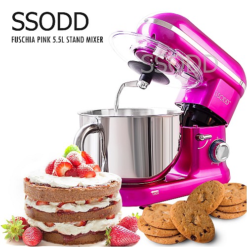SSODD Fuchsia Pink 5.5L Stand Mixer 