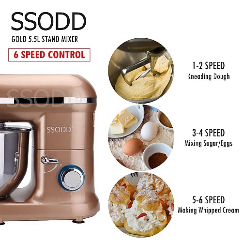 SSODD Gold 5.5L Stand Mixer 