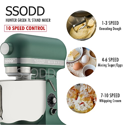 SSODD 24. Hunter Green 7L Professional Tilt-Head Stand Mixer 