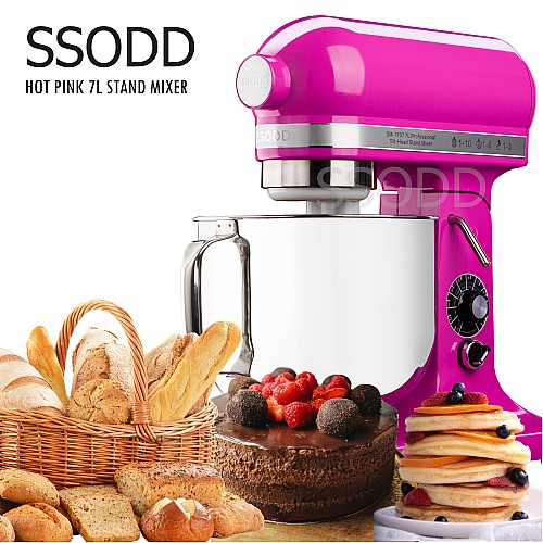 SSODD 21. Hot Pink 7L Professional Tilt-Head Stand Mixer 