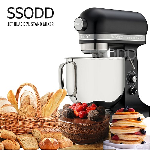 SSODD 28. Jet Black 7L Professional Tilt-Head Stand Mixer