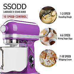 SSODD 26. Lavender 7L Professional Tilt-Head Stand Mixer