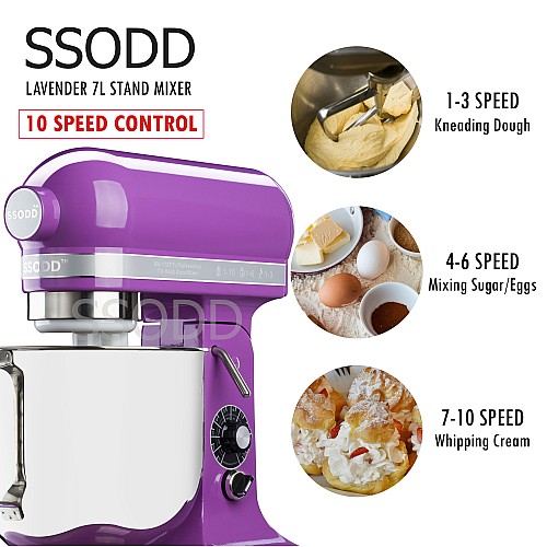 SSODD 26. Lavender 7L Professional Tilt-Head Stand Mixer