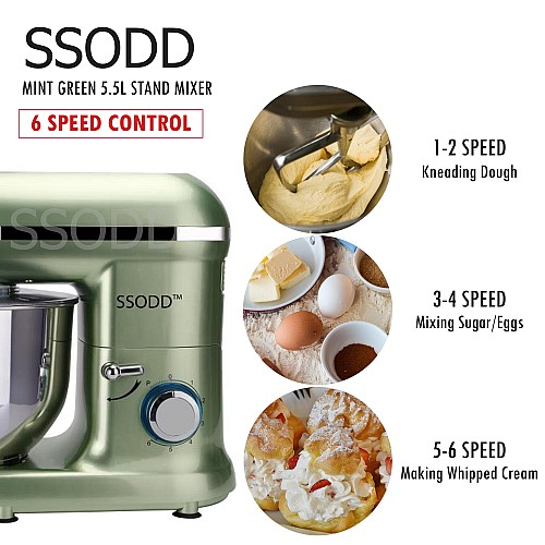 SSODD Mint Green 5.5L Stand Mixer 