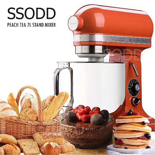 SSODD 14. Peach Tea 7L Professional Tilt-Head Stand Mixer 