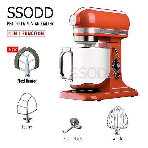 SSODD 14. Peach Tea 7L Professional Tilt-Head Stand Mixer 